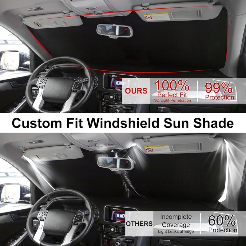 LHFLIVE Windshield Sun Shade Compatible with 2022 2023 2024 2025 2026 Ford Maverick Hybrid XL XLT Lariat Truck Accessories Protect Car from Sun Rays & Heat Damage - Image 3